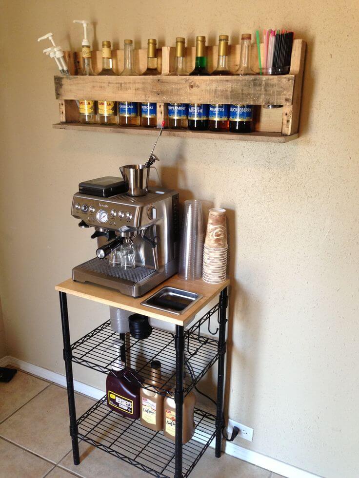 Pallet Shelf Coffee Bar