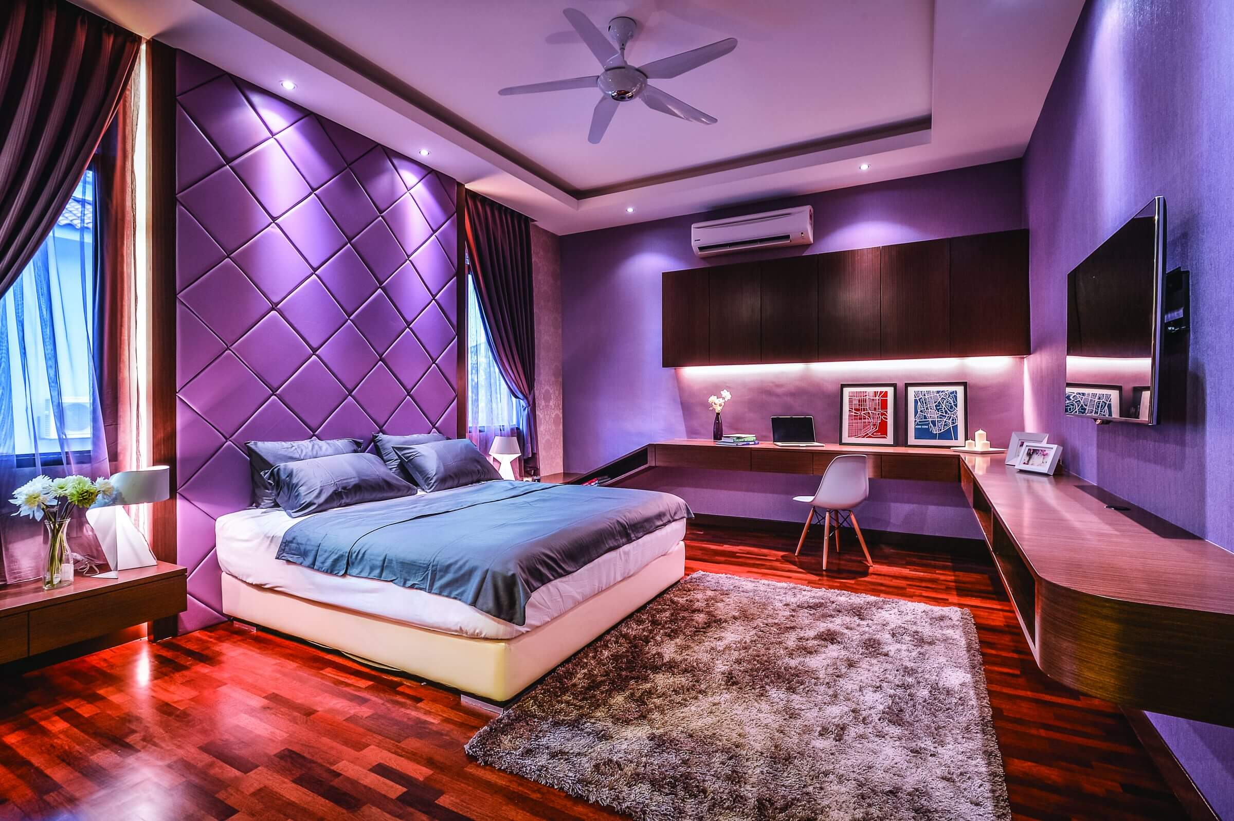 Enigmatic Bedrooms Decorated With Purple