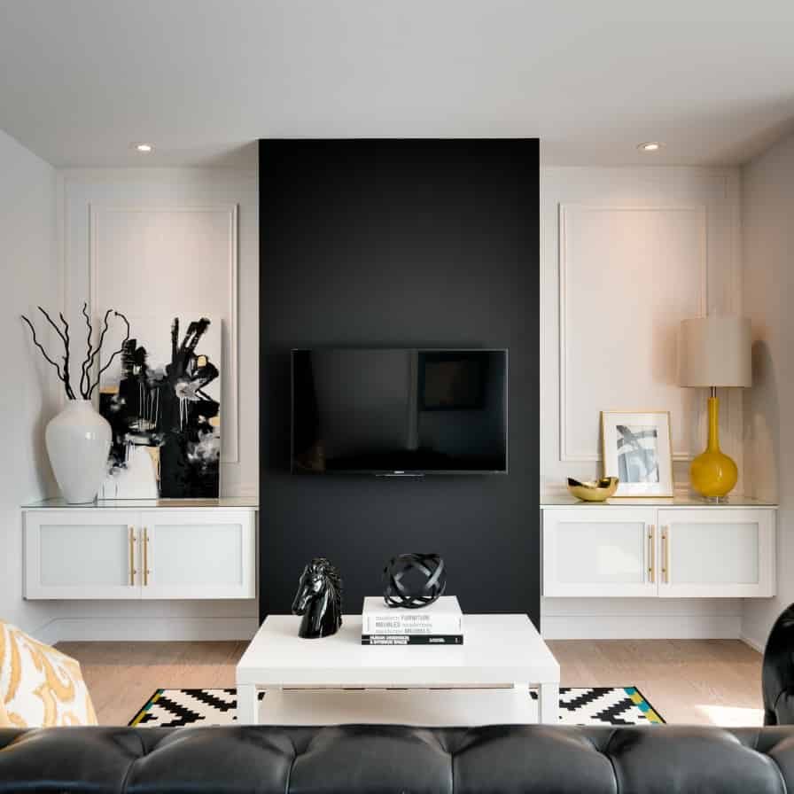 Elegant TV Wall Mount Black and White