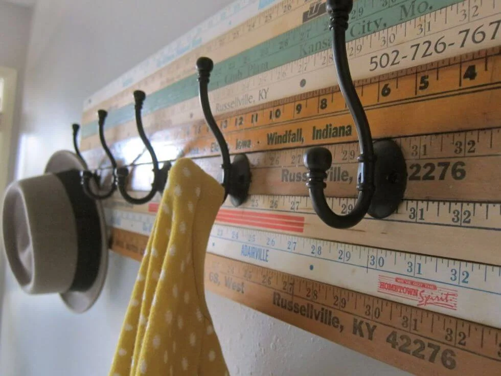 Brown Ruler Wooden Coat Rack