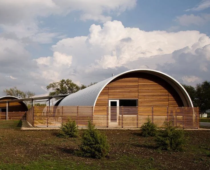 Quonset huts with stairways