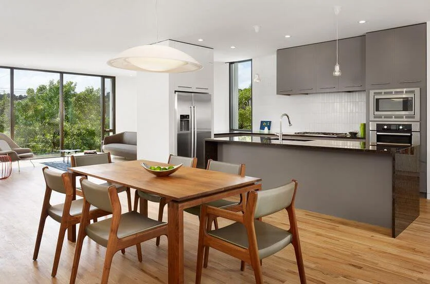 light gray painted kitchen cabinets