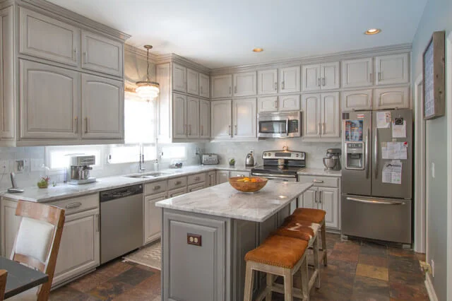 Grey cabinets kitchen painted