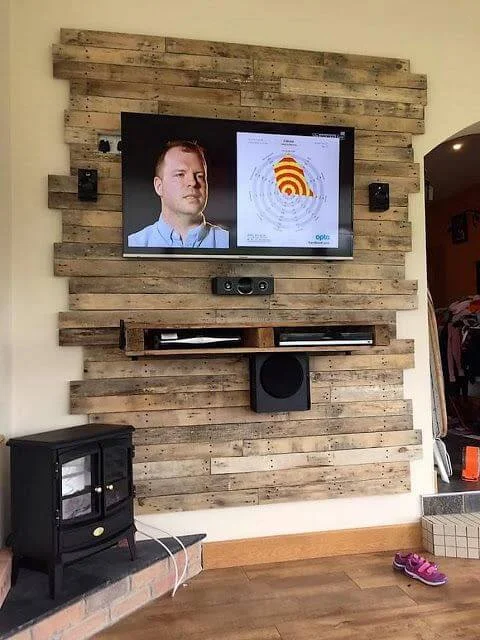 Pallet DVD cable shelf.