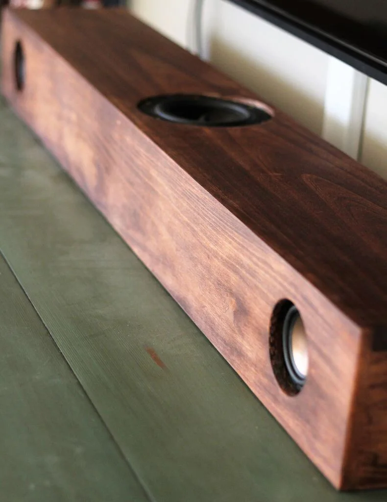 Powered Rustic Speaker Bar With Bluetooth