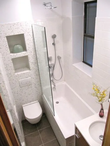 small bathroom design with Skip the shower door small bathroom design with Skip the shower door