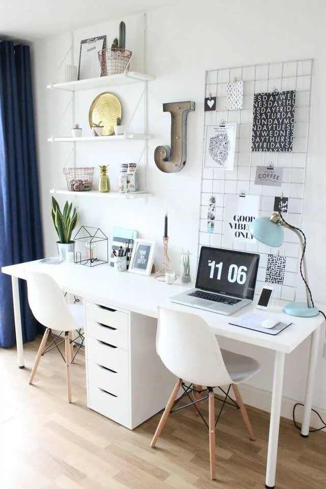 Chalk-painted desk nook