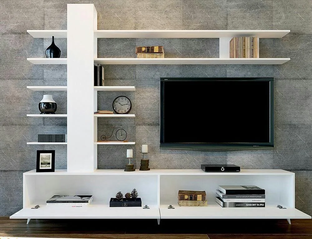 tv wall mount with Floating Racks